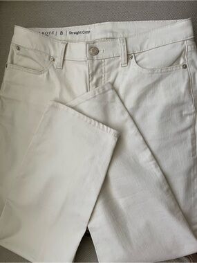 Talbots White Straight Crop Jeans